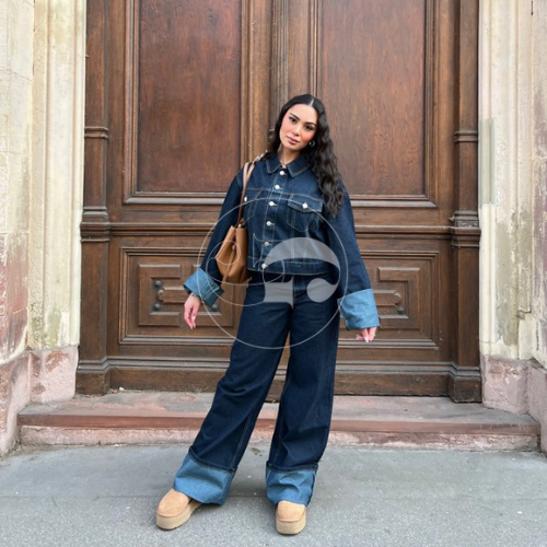JEANY - Denim Look Combo Set - Denim Jacket & Trousers